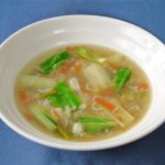 シロナ（しろ菜）とホタテの中華風スープ